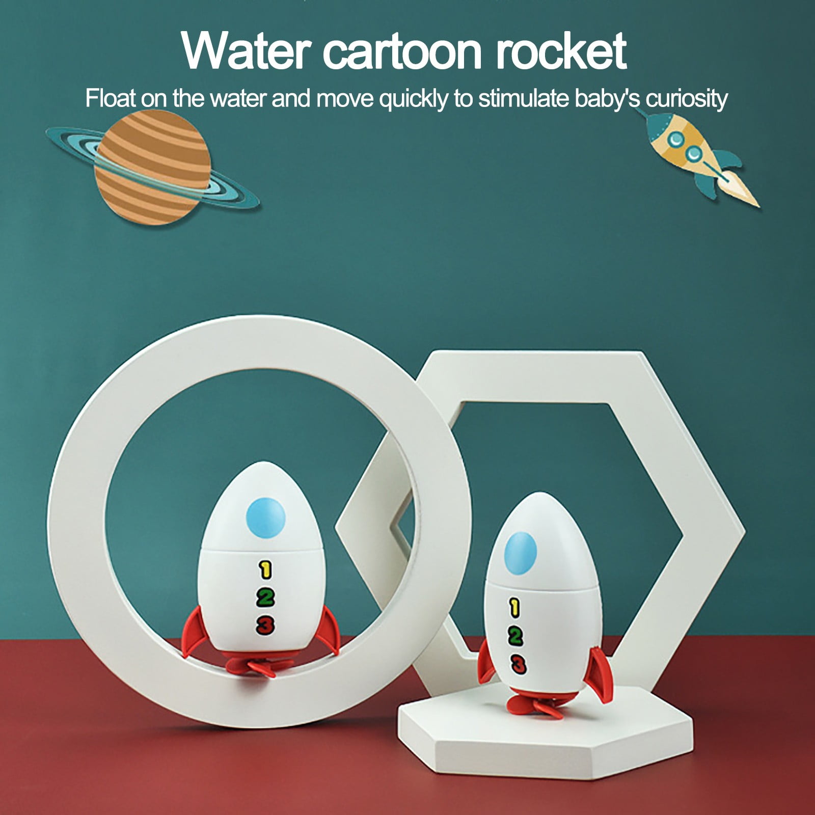 Bath Toy Clockwork Rocket BathtubToys Floating Swimming Toy in Bathtub ...