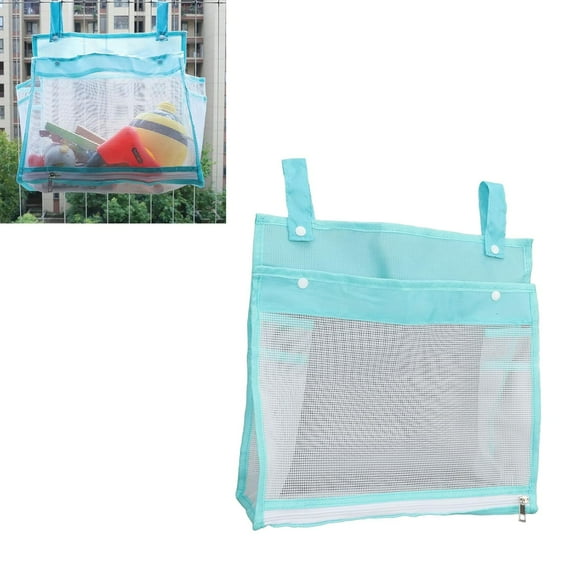 Bath Toy Storage, Bath Toy Holder, Mesh Bath Toy Organizer Large Capacity Soft with Zipper, Multiple Ways to Hang for Bathtub Kids Bathtub for Toddler Shower(White)