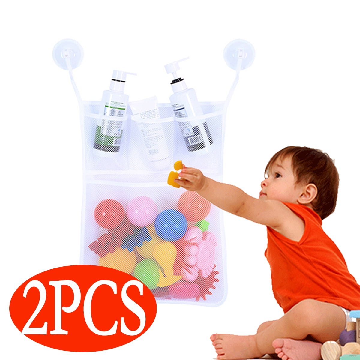 Bath Toy Storage Mesh Bath Toy Organizer for Bathtub Toys Kids Baby ...