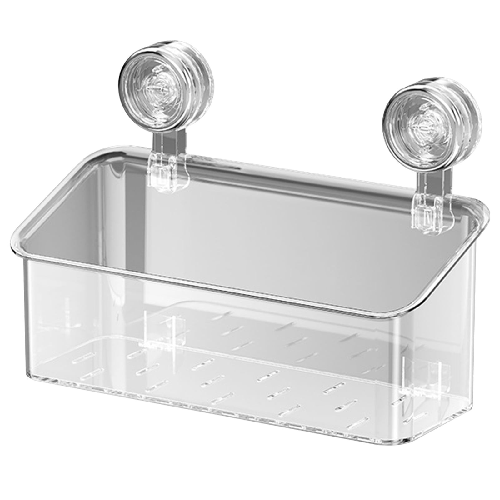 Bath Toy Storage Organizer, Bathtub Toy Holder with Drain Holes, Clear Powerful Suction Shower Caddy for Bathtub, No Drilling Shower Caddy Suction Cup for Bathroom, Kitchen, 1 Pcs, 12.05x5.47x8.66"