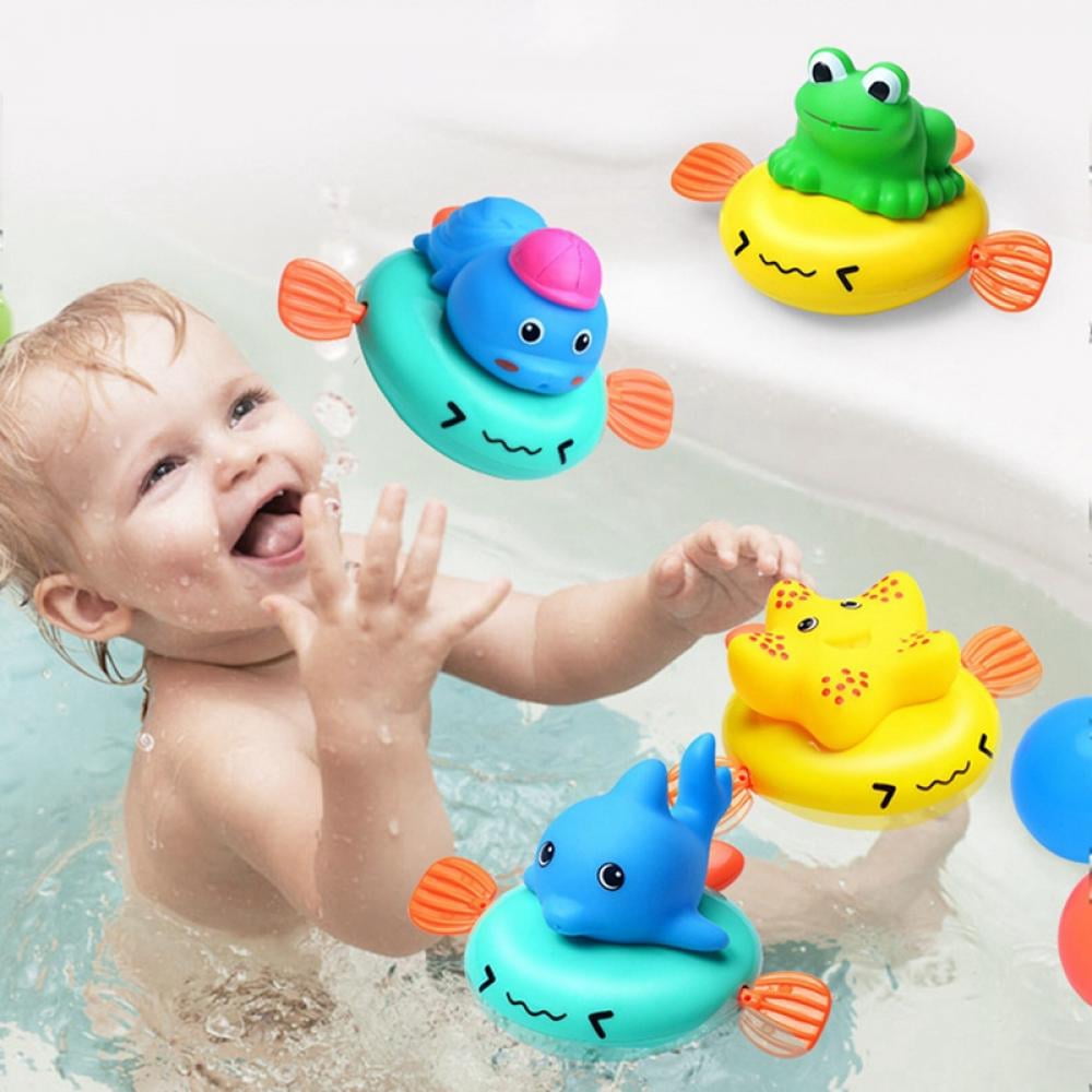 qlkytala bath toys for toddlers 1-3-wind up bathtub toys for 1 2 3 4 year  old boys girls gifts, baby bath tub pool water toys, cute fl