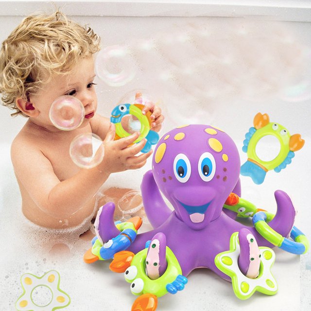 Bath Toys Children'S Puzzle Oc Topus Throwing Into Circles Small Oc