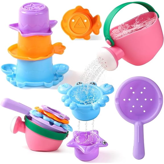 Bath Toys for Kids 5 PCS Baby Bath Toys for Toddlers 1-3 Mold Free Water Toys for Bathtub Pool Beach Sandbox Pool Toys for Toddlers 1-3 Toddler Bath Toys for 1+ Year Old Girl Boy Gifts(Color Random)