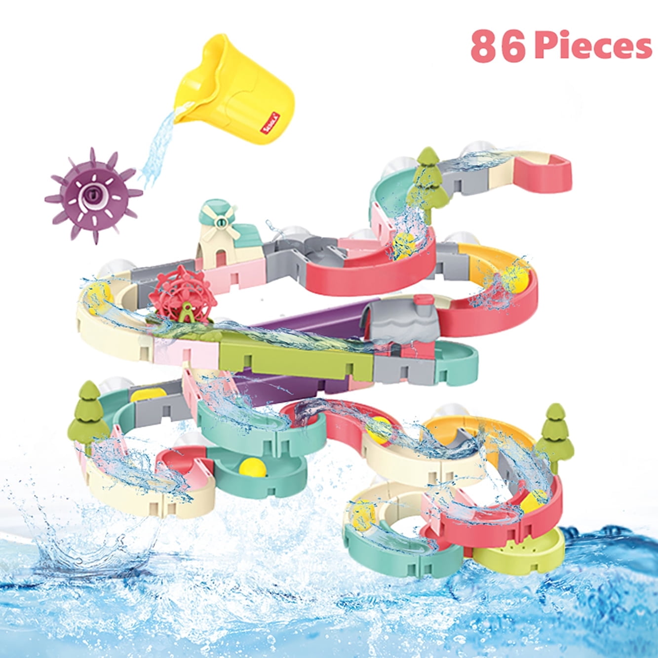 Bath Toys Duck Water Track, Building Kit Pool Toys for 6 7 8 Years Old Birthday Gifts
