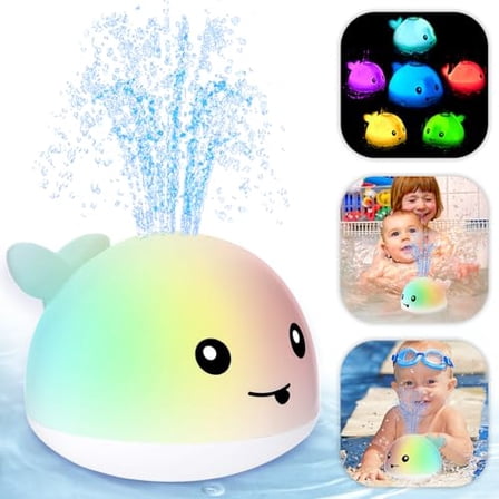 Bath Toys,Light Up Bath Toys,Sprinkler Bathtub Toys,Automatic Spray Water Bath Toy,Pool Bathroom Toy (Whale-w)