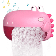 Bath Toys,Toddler Bath Bubble Machine with 12 Songs, Bathtime Shower Bath Wall Toy for Kids - Pink