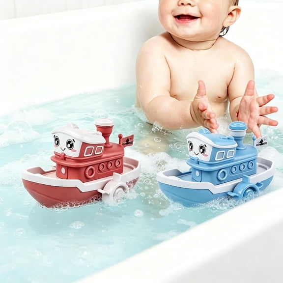 Bath Toys for Toddlers 1-3, Wind Up Swimming Boat Bathtub Toy, BPA Free Floating Baby Water Toy, Kids Tub Pool Water Play Toy, Stocking Stuffers Party Favors for Boys Girls