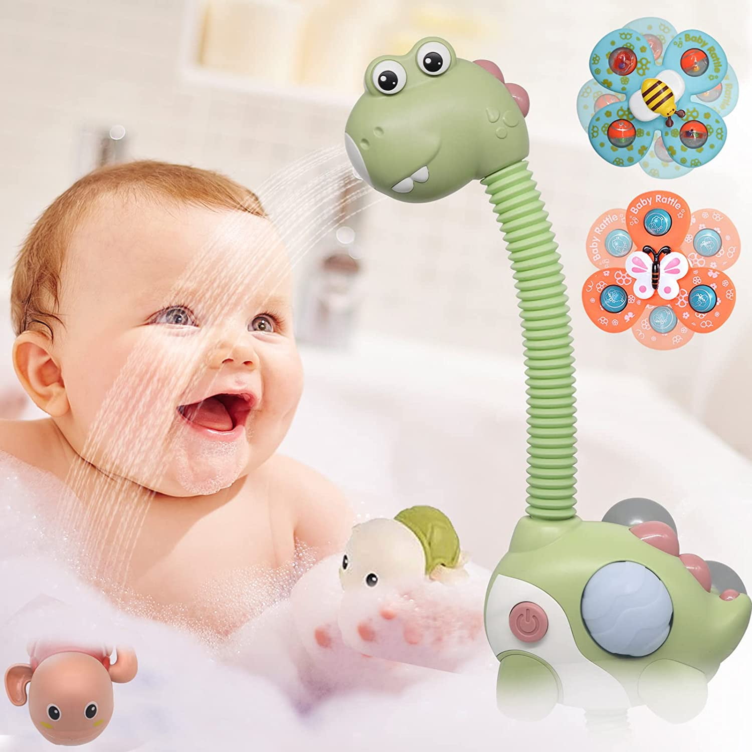 Bath Toys for Toddlers Electric, Baby Bathtub Dinosaur Showerhead Toy