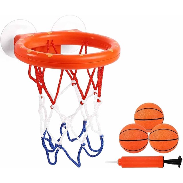 Bath Toys for Kids Cyfie Bathtub Basketball Hoop & Balls Playset with