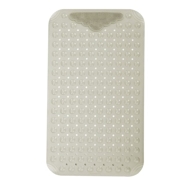 Bath Tub Mat, 15.74" x 27.55" Anti Slip Bath mat with Suction Cups and Drain Holes, Machine Washable, Rectangle, Slip Proof, Mold Resistance