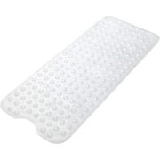 Bath Tub Mat, 39" x 16" Non-Slip Shower Mats with Suction Cups and Drain Holes, Machine Washable, Clear