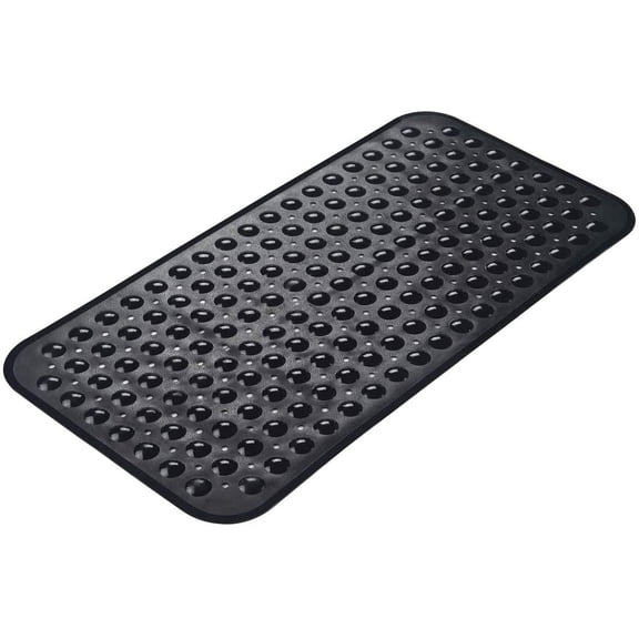 Bath Tub Mat, Medium Size 27.6 x 15 Inches Non-Slip Shower Mats with Suction Cups and Drain Holes, Bathtub Mats Bathroom Mats Machine Washable (Black)