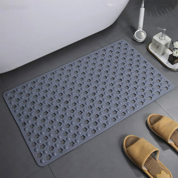 Bath Tub Mat,Shower Mats For Inside Shower,Shower Slip Mat,Shower Mat,Non Slip Bathtub Mat with Suction Cups and Drains Holes,Bath Mat For Tub Shower(Gray 14.57x28.36in)from ANMUYUM