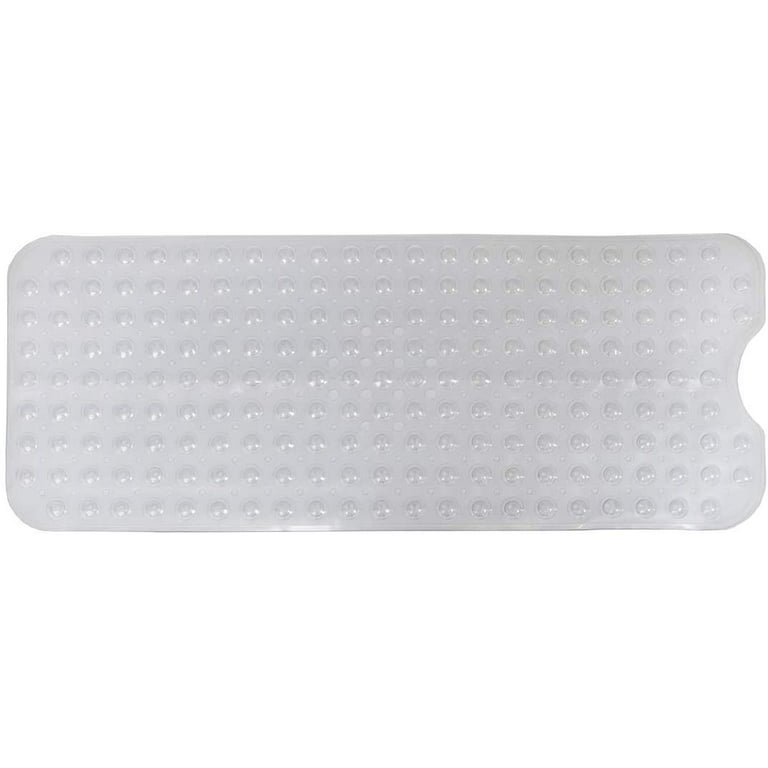 Bath Tub Shower Mat Non-Slip PVC Extra Long Bathtub Mats Machine Washable  Mildew Resistant Anti Bacterial Shower Mat for Bathroom with Suckers(Clear