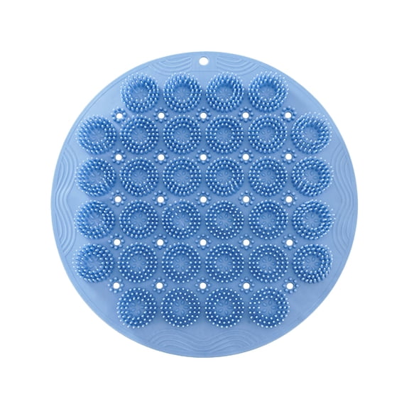 Bath Tub Shower Mat, Round Shape Shower Mat with Drain Holes & Suction Cups for Bathroom Bathtub, Foot Massage A