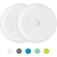 thumbnail image 1 of Bath Tub Stopper for Drain, 6 Inches Silicone Shower Drain Bath Plug Stopper for Kitchen, Bathroom, Laundry (White) 2 Pack, 1 of 7