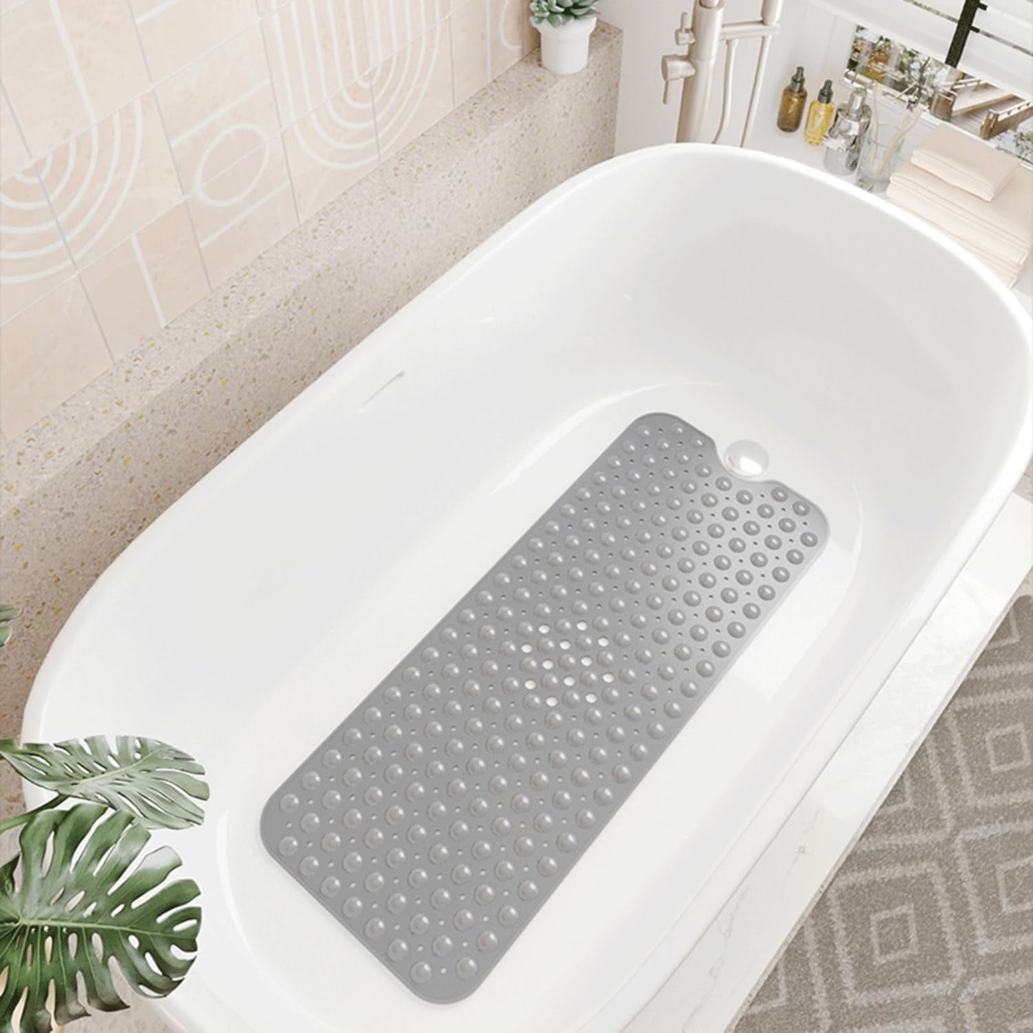 Bath Tub and Shower Mats,40 X 16 Inches Non-Slip Shower Mats ，Bathtub ...