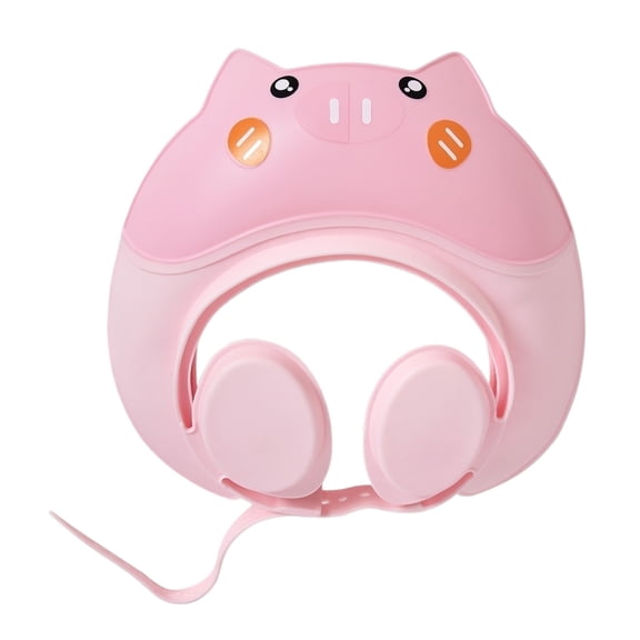 Bath Visor Adjustable Waterproof Visor for Student | Shower Water Guard Washing for Washing | Pink Pig Shape Bath Cap 12X11 in