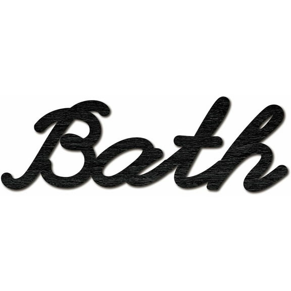 Bath Wood Sign Front Door Decor Home Outdoor Letters Cutouts Art Wall Hanging Decorative for Bath Room Cafe Shop Shower Apartment Rustic Farmhouse Porch Wall Ornaments 11.9x3.9in