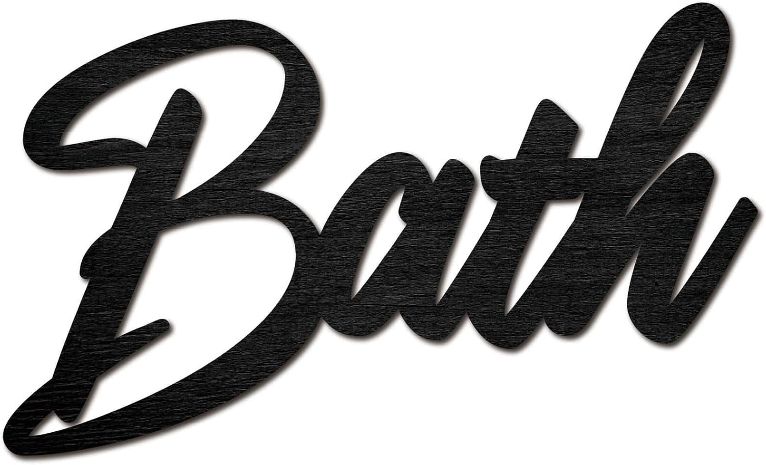 Bath Word Cutout Sign Laser Cut Wood Letter Sign Black Wall Decor ...