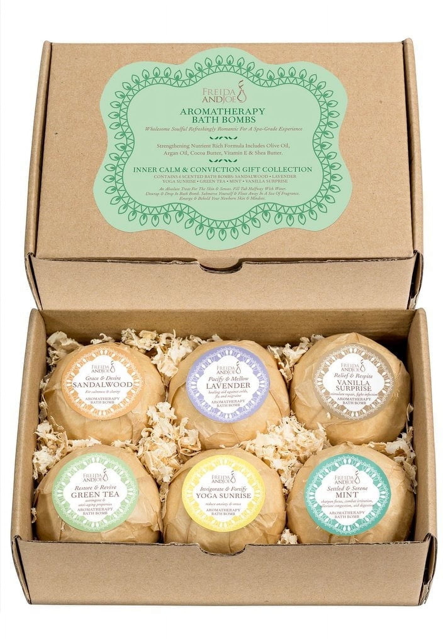 Bath and Body Gift Set for Her Aromatherapy Bath Bombs Gift Set for Women, 6 Calming Scents