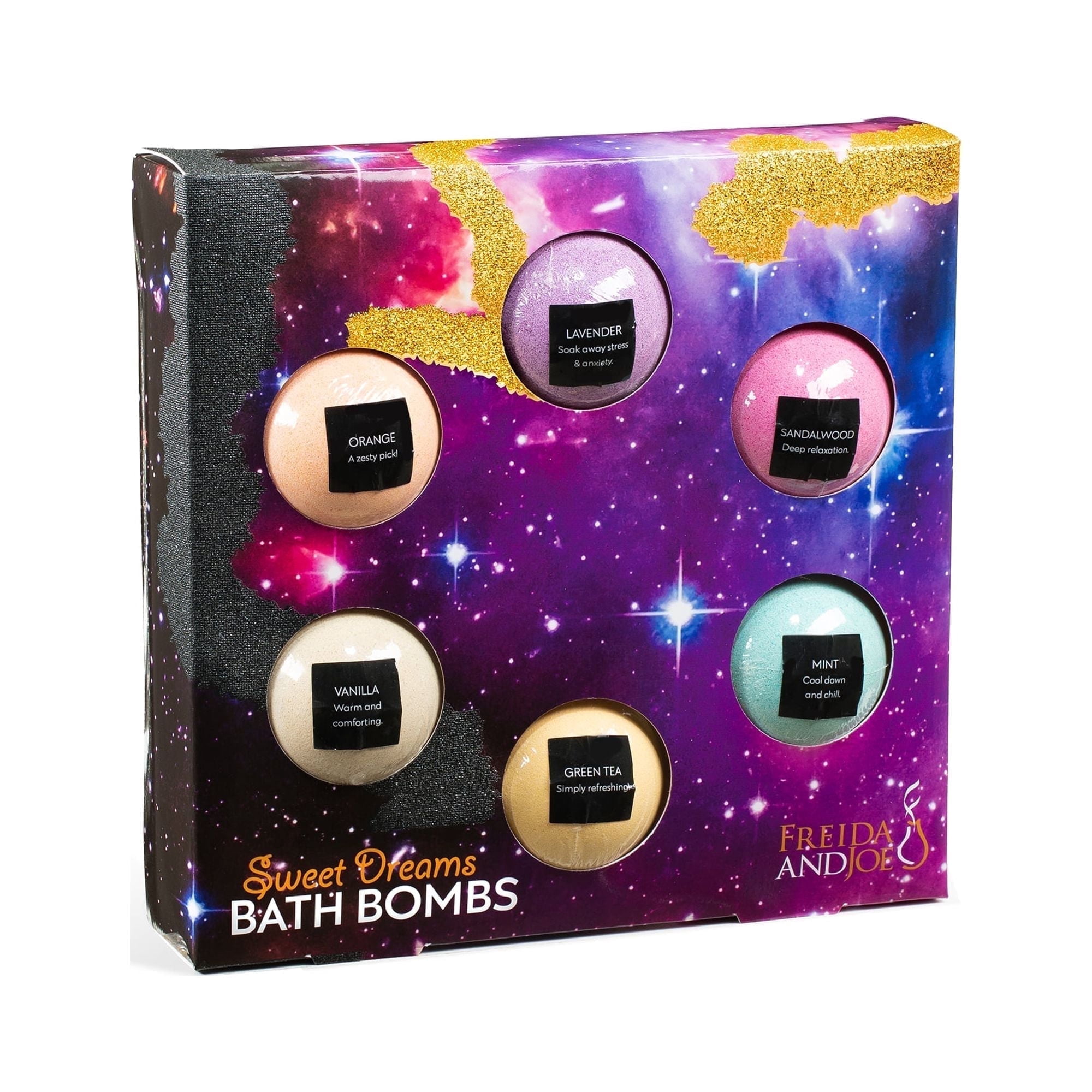 Sweet Dreams Bath and Body Gift Set for Women with Lavender & Chamomile Bath Bombs – Self Care Gift Set for Her – Relaxing Aromatherapy Bath Fizzies Valentines Gift