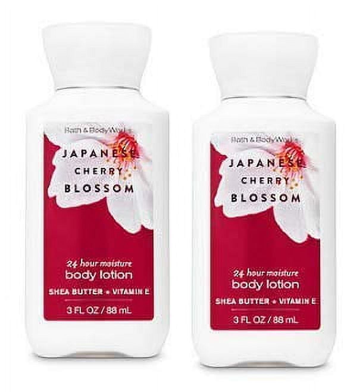 Bath and Body Works 2 Pack 24 Hour Moisture Japanese Cherry Blossom Travel Size Body Lotion 3 Oz.