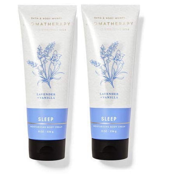 Bath and Body Works 2 Piece Aromatherapy Lavender Vanilla (8 oz /226 g Each) Body Cream C13