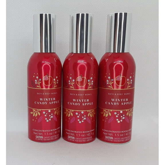 Bath and Body Works 3 Pack Concentrated Room Spray 1.5 Oz. Winter Candy Apple