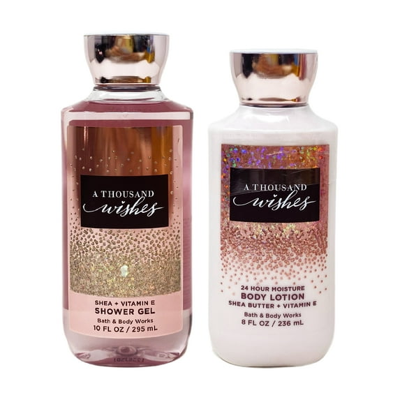 Bath and Body Works A Thousand Wishes 2 Piece Bundle - Shower Gel and Body Lotion - Full Size