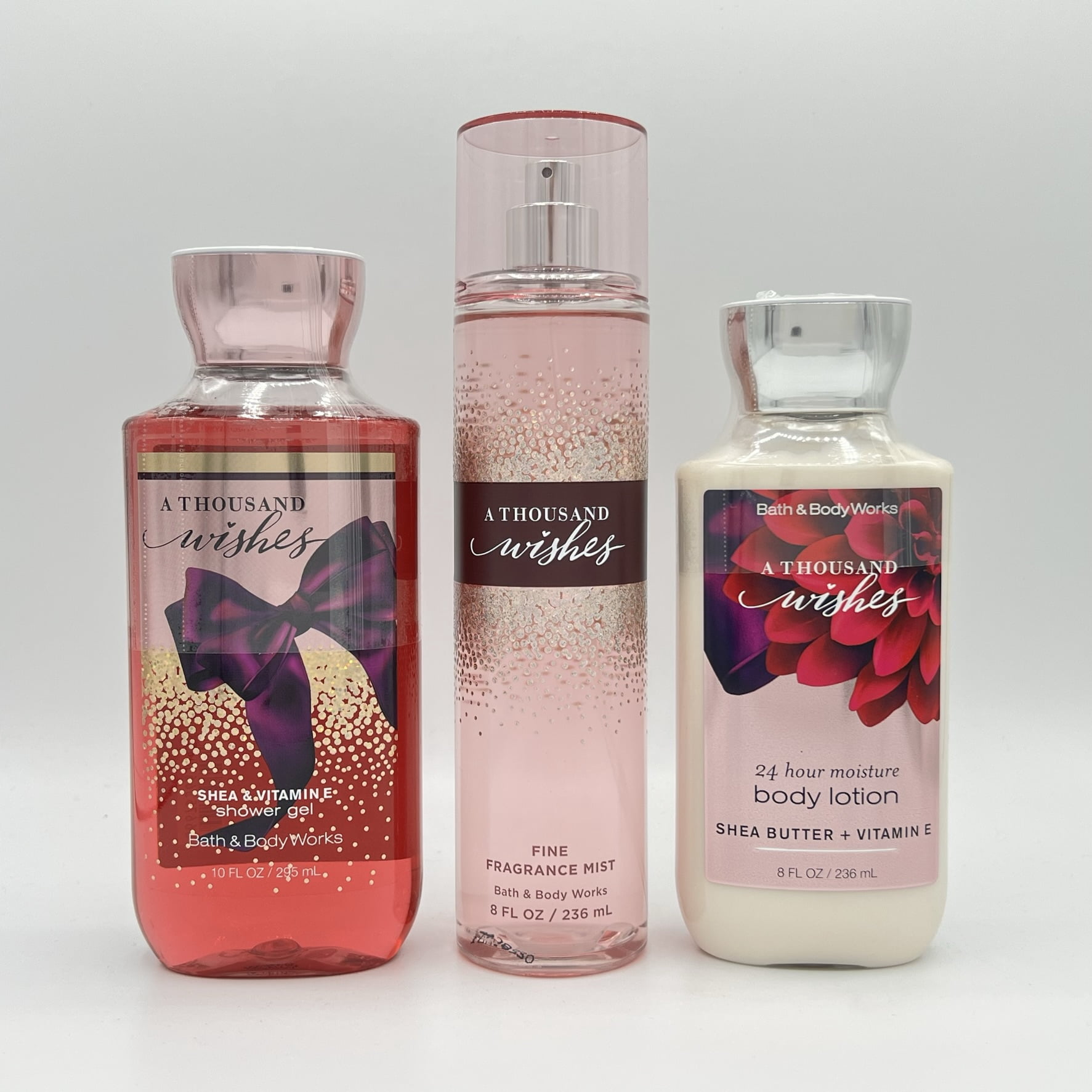 Bath and Body Works A Thousand Wishes Fine Fragrance Mist, Shower Gel and Body Lotion 3-Piece Bundle