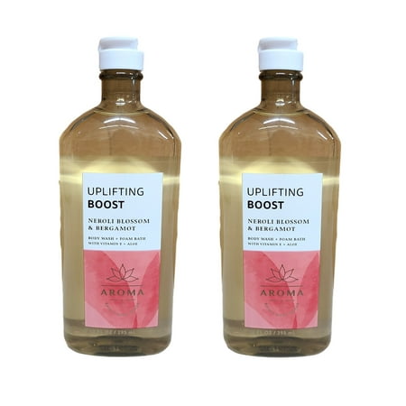 Bath and Body Works Aroma Uplifting Boost NEROLI BLOSSOM BERGAMOT Body Wash Foam Bubble Bath 2 Pack