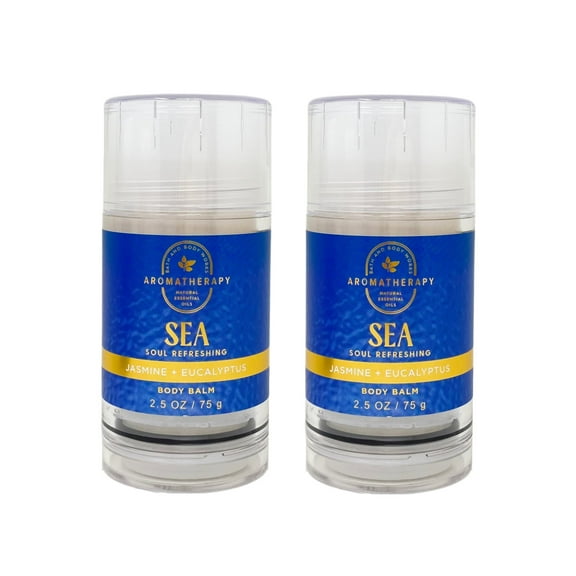 Bath and Body Works Aromatherapy Sea Soul Refreshing JASMINE + EUCALYPTUS Body Balm 2 Piece Set - 2.5 oz / 75 g each