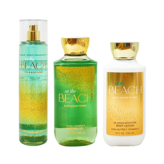 Bath and Body Works At The Beach Trio Bundle - Fragrance Mist - Shower Gel - Body Lotion - Full Size