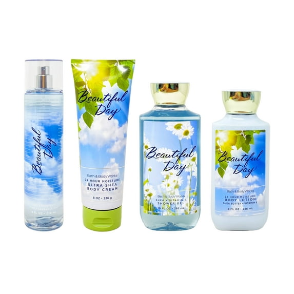 Bath and Body Works Beautiful Day Deluxe Gift Set - Fragrance Mist - Body Cream - Shower Gel - Body Lotion - Full Size