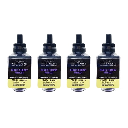 Bath and Body Works Black Cherry Merlot Wallflowers Home Fragrance Refill Bulbs - Pack of 4