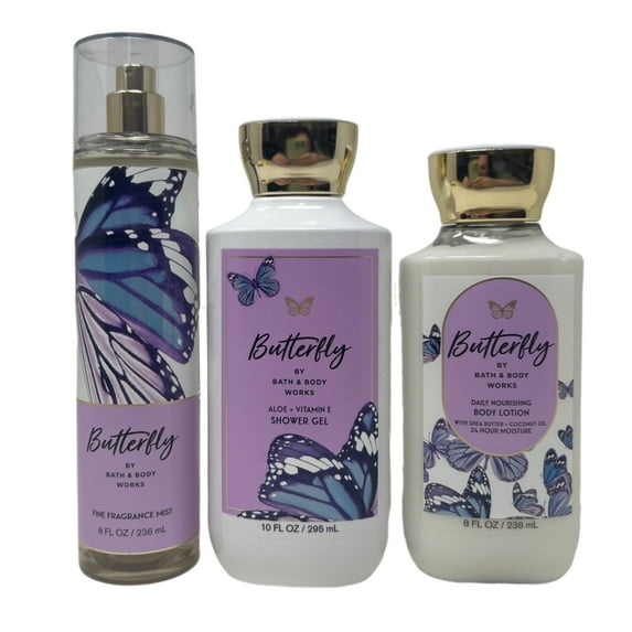 Bath and Body Works Butterfly - Trio Gift Set - Fragrance Mist, Shower Gel and Body Lotion