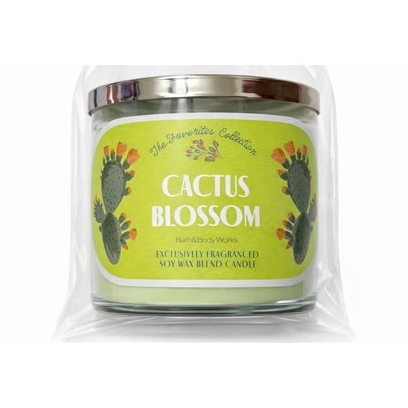 Bath and Body Works - CACTUS BLOSSOM 3-Wick Candle with Natural Essential Oils Soy Wax Blend 14.5oz
