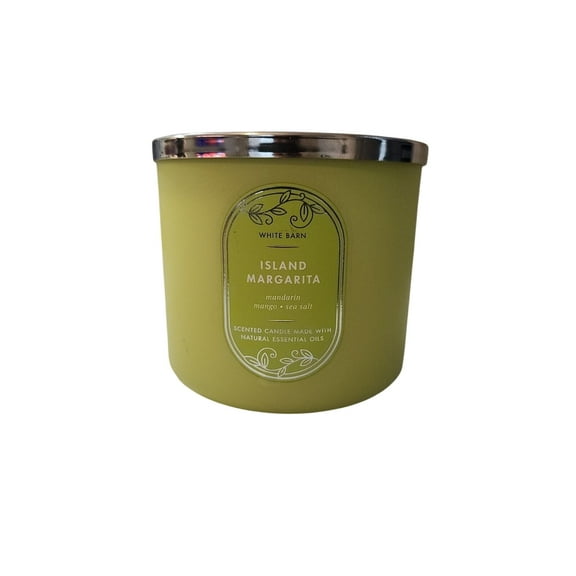 Bath and Body Works Candle - Island Margarita White Barn with Mandarin Mango Sea Salt Scented Candle (14.5 Oz / 411 g)