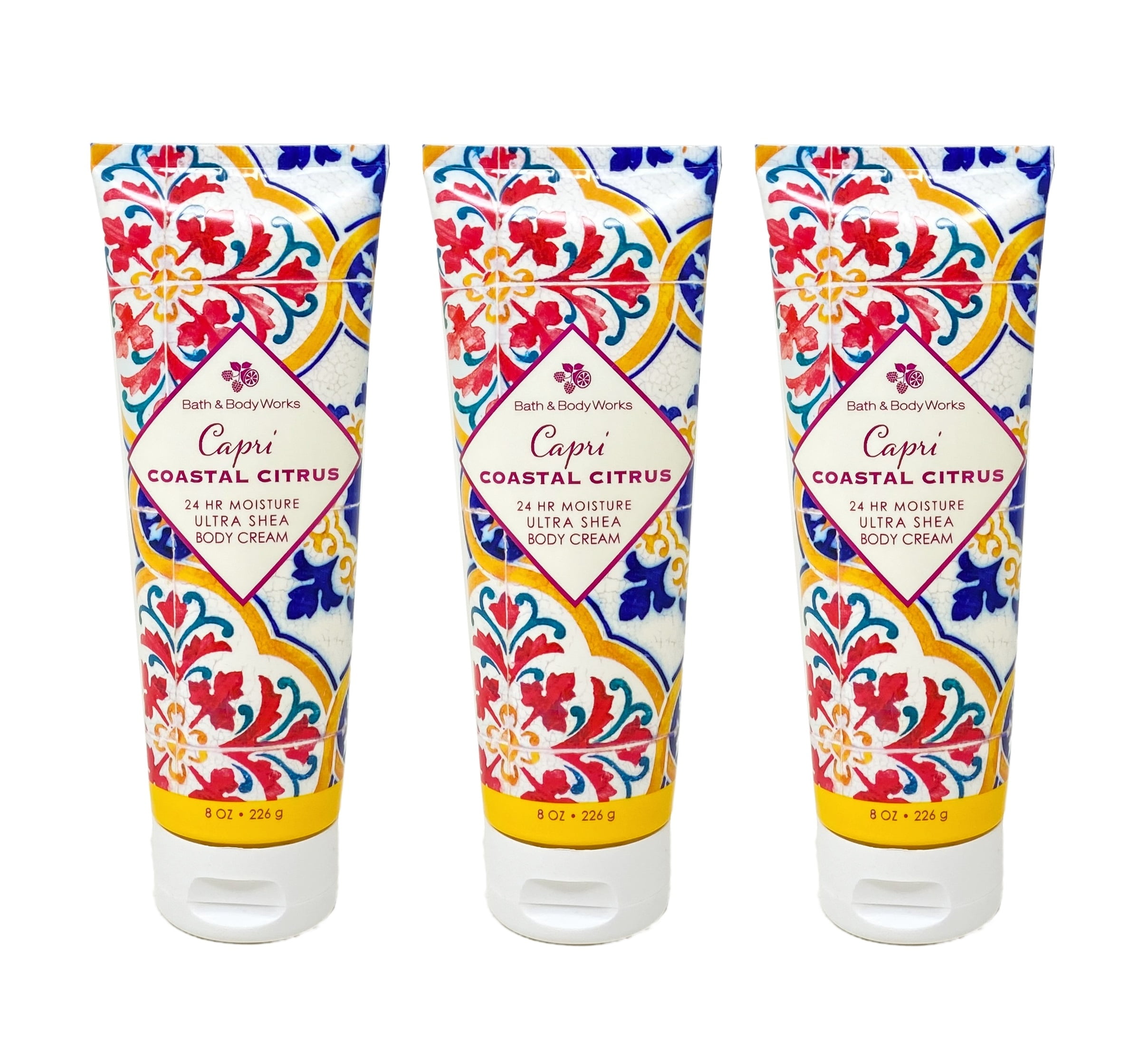 Bath & Body Works Capri Coastal Citrus Ultra Shea Body Cream Set, 3 x 8 ...