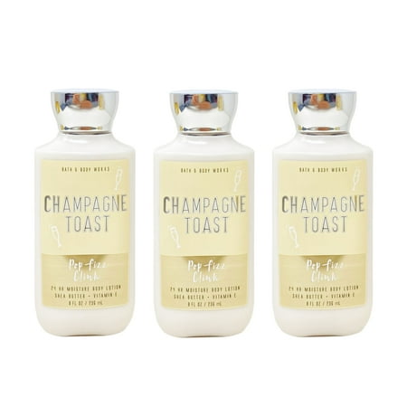 Bath and Body Works Champagne Toast Pop Fizz Clink 24 Hour Moisture Body Lotion Set - Pack of 3