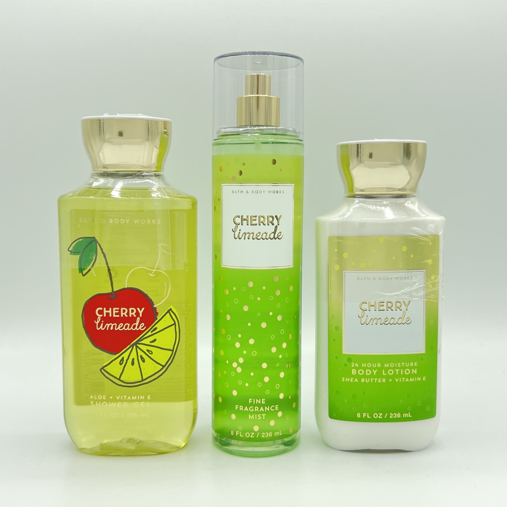 Bath and Body Works Cherry Limeade 3-Piece Bundle: 10oz Bath and Body Works Cherry Limeade 3-Piece Bundle: 10oz