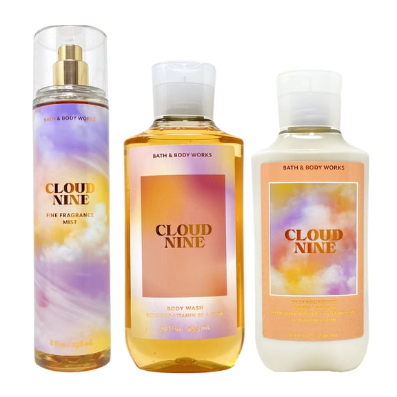 Bath and Body Works Cloud Nine Trio Gift Set - Fragrance Mist - Shower Gel - Body Lotion - Full Size