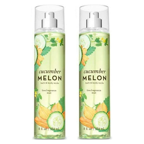 Bath and Body Works Cucumber Melon Fine Fragrance Mists Pack Of 2 8 oz. Bottles (Cucumber Melon)