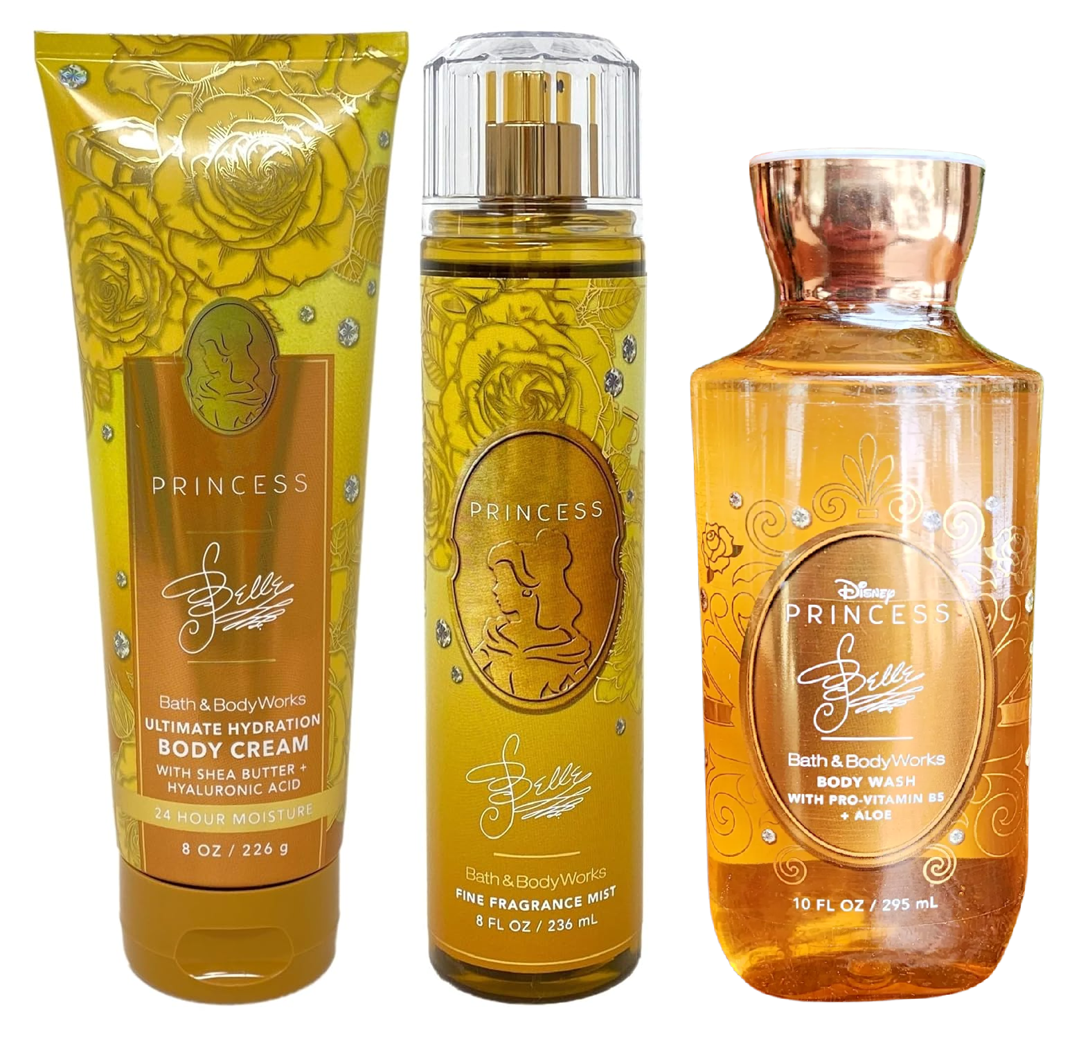 Bath and Body Works Disney Princess Belle Gift Bundle - Fine Fragrance ...