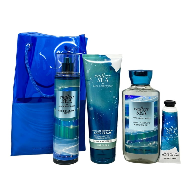 Bath and Body Works Endless Sea 4pc Gift Bag Set - Full Size with