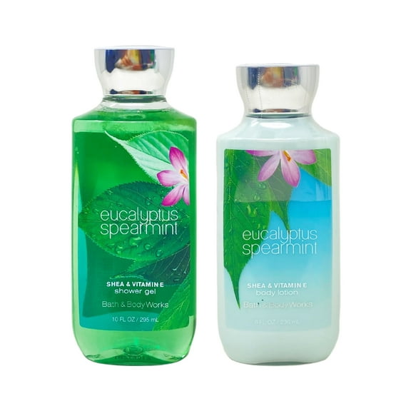 Bath and Body Works Eucalyptus Spearmint 2 Piece Gift Set - Shower Gel and Body Lotion - Full Size