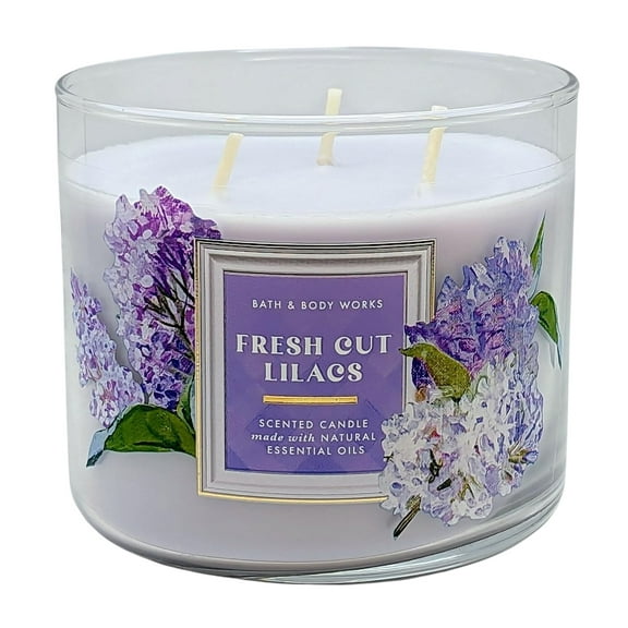 Bath and Body Works Fresh Cut Lilacs 3-Wick Candle (14.5 Oz /  411 g)