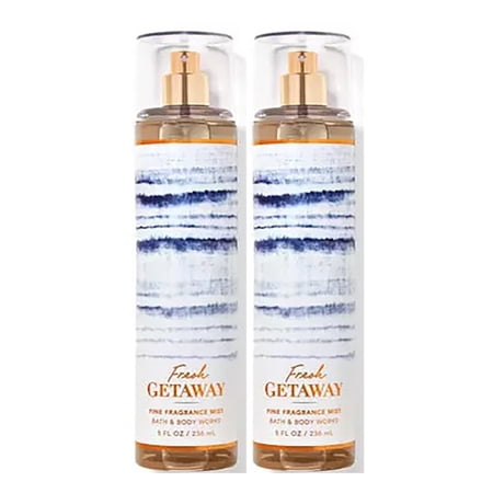 Bath and Body Works Fresh Getaway Fine Fragrance Body Spray Mist Perfume Gift Set - Value Pack Lot of 2 (Fresh Getaway)