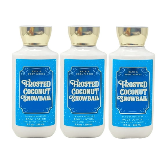 Bath and Body Works Frosted Coconut Snowball Body Lotion Trio Set - Includes 3 Body Lotions - Full Sized